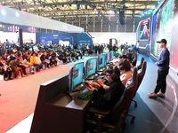 TCL is holding the League of Legends esports competition at the Application & Electronics World Expo (AWE2024) in Shanghai, China, on March...