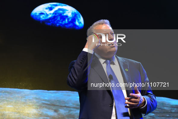MANILA, PHILIPPINES - MARCH 14: Former US Vice President Al Gore gestures as he speaks during the Climate Reality Leadership Corps Training...