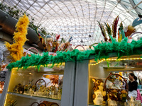 Easter decoration is seen on a stall in Zlote Tarasy shopping centre in Warsaw, Poland on March 15, 2024 (