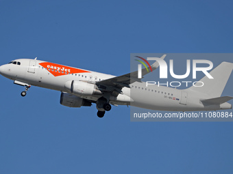 An Airbus A320-214 from EasyJet is taking off from Barcelona Airport in Barcelona, Spain, on February 29, 2024. (