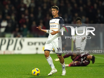 Joan Gonzales Canellas of US Lecce is playing in the Serie A TIM match between US Salernitana and US Lecce in Salerno, Italy, on March 16, 2...