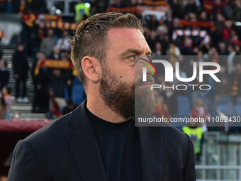 Daniele De Rossi of A.S. Roma is playing on the 29th day of the Serie A Championship during the match between A.S. Roma and U.S. Sassuolo at...