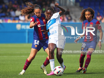 Rinsola Babajide and Martina Fernandez are playing in the match between FC Barcelona and UDG Tenerife for week 21 of the Liga F at the Johan...