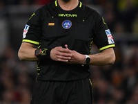 Referee Gianluca Manganiello is officiating the 29th day of the Serie A Championship between A.S. Roma and U.S. Sassuolo at the Olympic Stad...