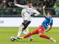Tomas Pekhart and Miguel Munoz are playing during the Legia Warsaw vs Piast Gliwice PKO Ekstraklasa match in Warsaw, Poland, on March 17, 20...