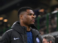 Denzel Dumfries of FC Inter is playing during the Italian Serie A football match between Inter FC Internazionale and SSC Napoli at Giuseppe...