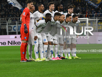 The lineup of SSC Napoli is being presented during the Italian Serie A football match between Inter FC Internazionale and SSC Napoli at Gius...