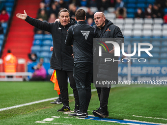 Oldham Athletic Manager Micky Mellon is pictured during the Vanarama National League match between Oldham Athletic and Chesterfield at Bound...