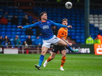 Harrison McGahey of Oldham Athletic is battling for possession during the Vanarama National League match between Oldham Athletic and Chester...