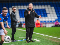 Oldham Athletic Manager Micky Mellon is pictured during the Vanarama National League match between Oldham Athletic and Chesterfield at Bound...