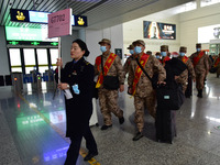 New recruits are departing from Fuyang West Railway Station for military barracks in Fuyang city, Anhui province, China, on March 18, 2024....