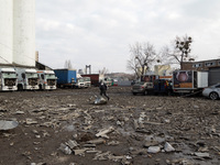 Aftermath of a Russian missile attack on the Podilskyi district in Kyiv, Ukraine, on March 21. (