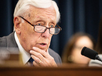 Former House Majority Leader Steny Hoyer (D-MD) makes opening remarks at a hearing with Treasury Secretary Janet Yellen, Director of the Off...