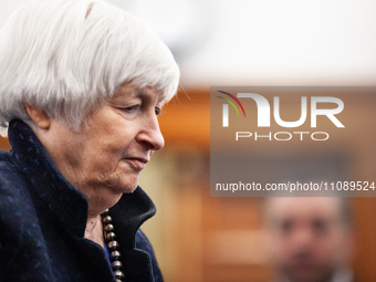 Treasury Secretary Janet Yellen arrives to testify before the House Committee on Appropriations as it considers the Biden Administration’s f...