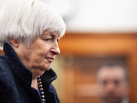 Treasury Secretary Janet Yellen arrives to testify before the House Committee on Appropriations as it considers the Biden Administration’s f...