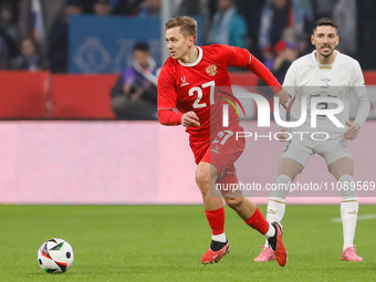 Ivan Oblyakov (C) of Russia in action during the international friendly match between Russia and Serbia on March 21, 2024 at Dynamo Central...
