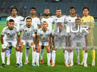 The starting eleven of Bangladesh are playing in the FIFA World Cup 2026 and the AFC Asian Cup Saudi Arabia 2027 soccer match against Palest...