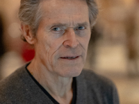 Willem Dafoe is reading poems by Gabriele Tinti at The Pantheon in Rome, Italy, on March 21, 2024. (