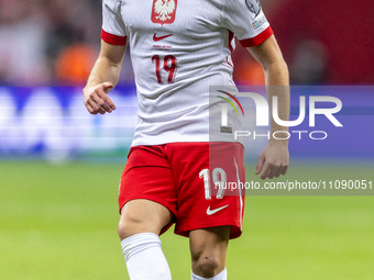 Przemyslaw Frankowski is playing in the UEFA EURO 2024 qualifier play-off between Poland and Estonia in Warsaw, Poland, on March 21, 2024. (