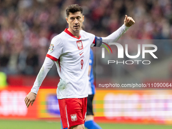 Robert Lewandowski is playing in the UEFA EURO 2024 qualifier play-off between Poland and Estonia in Warsaw, Poland, on March 21, 2024. (