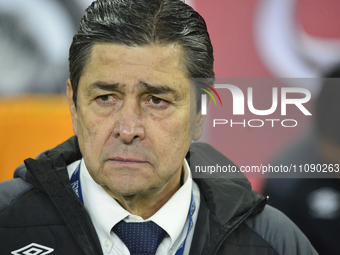 Guatemala's coach Luis Fernando Tena is watching from the sidelines during the friendly match against Ecuador at the Red Bull Arena in Harri...