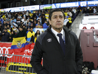 Guatemala's coach Luis Fernando Tena is watching from the sidelines during the friendly match against Ecuador at the Red Bull Arena in Harri...