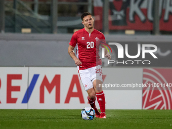 Jean Borg of the Malta national soccer team is in action during the friendly international soccer match against Slovenia at the National Sta...