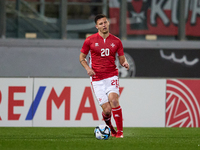 Jean Borg of the Malta national soccer team is in action during the friendly international soccer match against Slovenia at the National Sta...