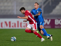 Juan Corbalan of the Malta national soccer team is in action during the friendly international soccer match between Malta and Slovenia at th...