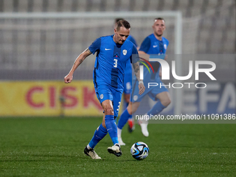 Slovenia national soccer team player Jure Balkovec is in action during the friendly international soccer match between Malta and Slovenia at...