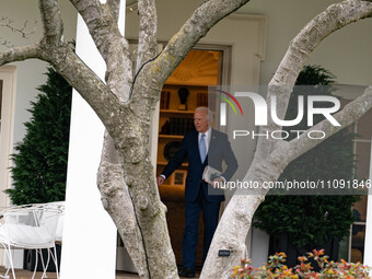 President Joe Biden is departing the White House to head to his house in Delaware, in Washington, D.C., on March 22, 2024. (