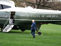 President Joe Biden is departing the White House to head to his house in Delaware, in Washington, D.C., on March 22, 2024. (