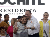 Xochitl Galvez, the presidential candidate for Mexico, and Santiago Taboada, the candidate for mayor of Mexico City from the Fuerza y Corazo...