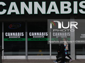EDMONTON, CANADA - MARCH 24:
Cannabis Store in downtown Edmonton area, on March 24, 2024, in Edmonton, Alberta, Canada. (