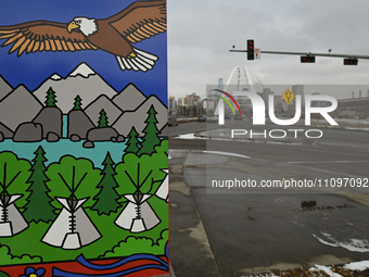 EDMONTON, CANADA - MARCH 23:
A decorative painting is seen on an electricity junction box in Edmonton, on March 23, 2024, in Edmonton, Alber...