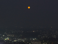 The full moon is rising over Colombo, Sri Lanka, on March 25, 2024. According to The Old Farmers' Almanac, which started publishing the name...