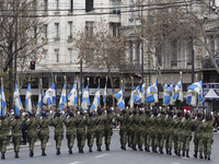 Armed forces are participating in the military parade in central Athens. (