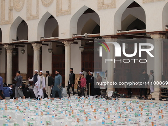 People Gather To Break Their Fast During The Holy Month Of Ramadan In The Courtyard Of Al-Azhar Mosque, Where 5,000 Iftar Meals Are Organize...