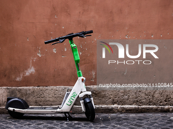 Lime scooter is seen in Rome, Italy on March 25, 2024. (