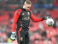 Matz Sels of Nottingham Forest and Belgium is warming up before the International Friendly soccer match between England and Belgium at Wembl...