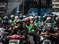 Traffic is jamming in the business district during the holy month of Ramadan in Jakarta, Indonesia, on March 27, 2024. The government is hop...