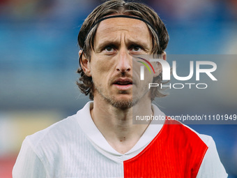 Luka Modric of Croatia is in action during the friendly football match between Egypt and Croatia at Misr Stadium in the New Administrative C...