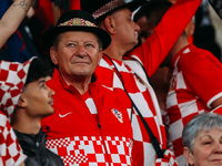 Fans of Croatia are showing their support during the friendly football match between Egypt and Croatia at Misr Stadium in the New Administra...