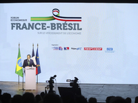Minister of Finance Fernando Haddad is speaking during the Brazil-France Economic Forum at Fiesp on Avenida Paulista in Sao Paulo, Brazil, o...