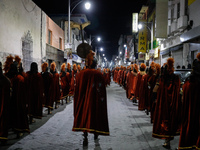 Participants are dressing as Roman soldiers and taking part in the 58th reenactment of the apprehension of Christ on Holy Thursday as part o...