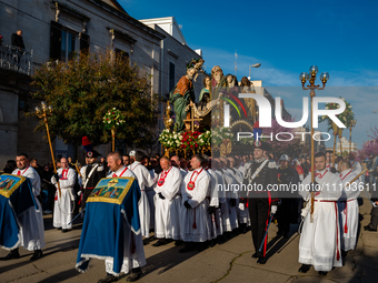 The procession of the Eight Saints is taking place in Ruvo di Puglia, Italy, on Holy Thursday, March 28, 2024. This event is one of the most...