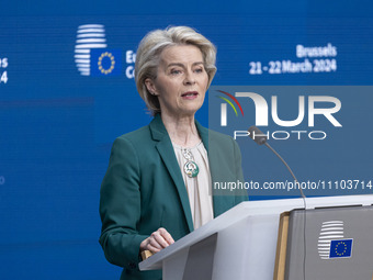 President of the European Commission Ursula von der Leyen and President of the European Council Charles Michel hold a joint press conference...