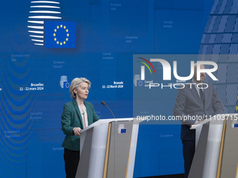 President of the European Commission Ursula von der Leyen and President of the European Council Charles Michel hold a joint press conference...