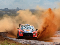 Esapekka Lappi and his co-driver Janne Ferm of the Hyundai Shell Mobis World Rally Team are facing the first day of the race in their Hyunda...