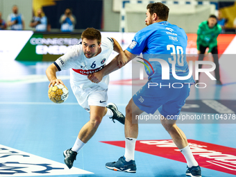 Luc Steins and Mirsad Terzic are playing in the EHF Champions League Men 2023/2024 match between Orlen Wisla Plock and Paris Saint-Germain i...